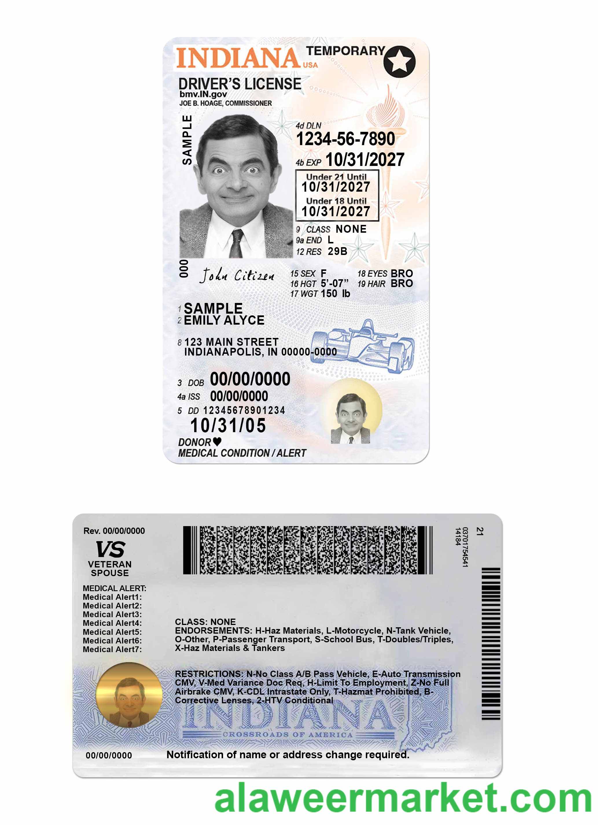 USA Indiana driving license under 21